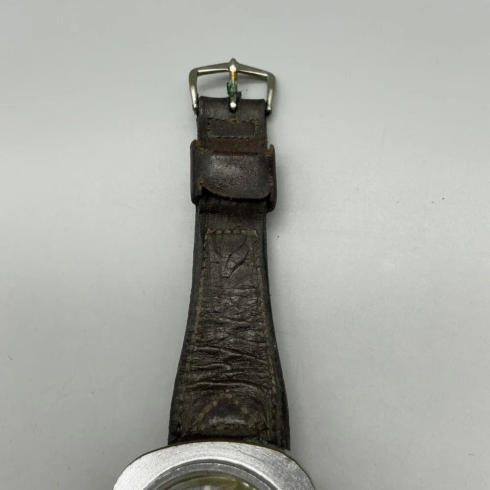 Timex Mariln UFO Mens Watch 36mm Brown Dial Date Leather Manual Wind For Parts